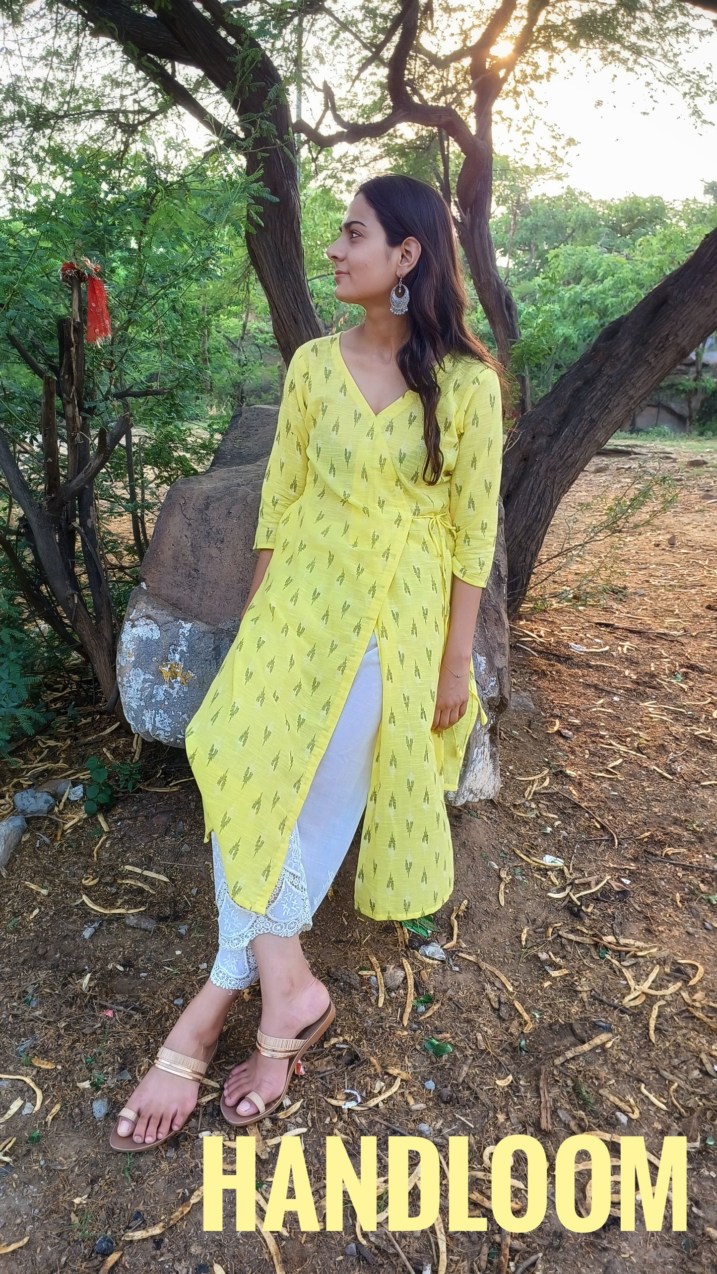 Sakhi Handloom Angrakha kurta