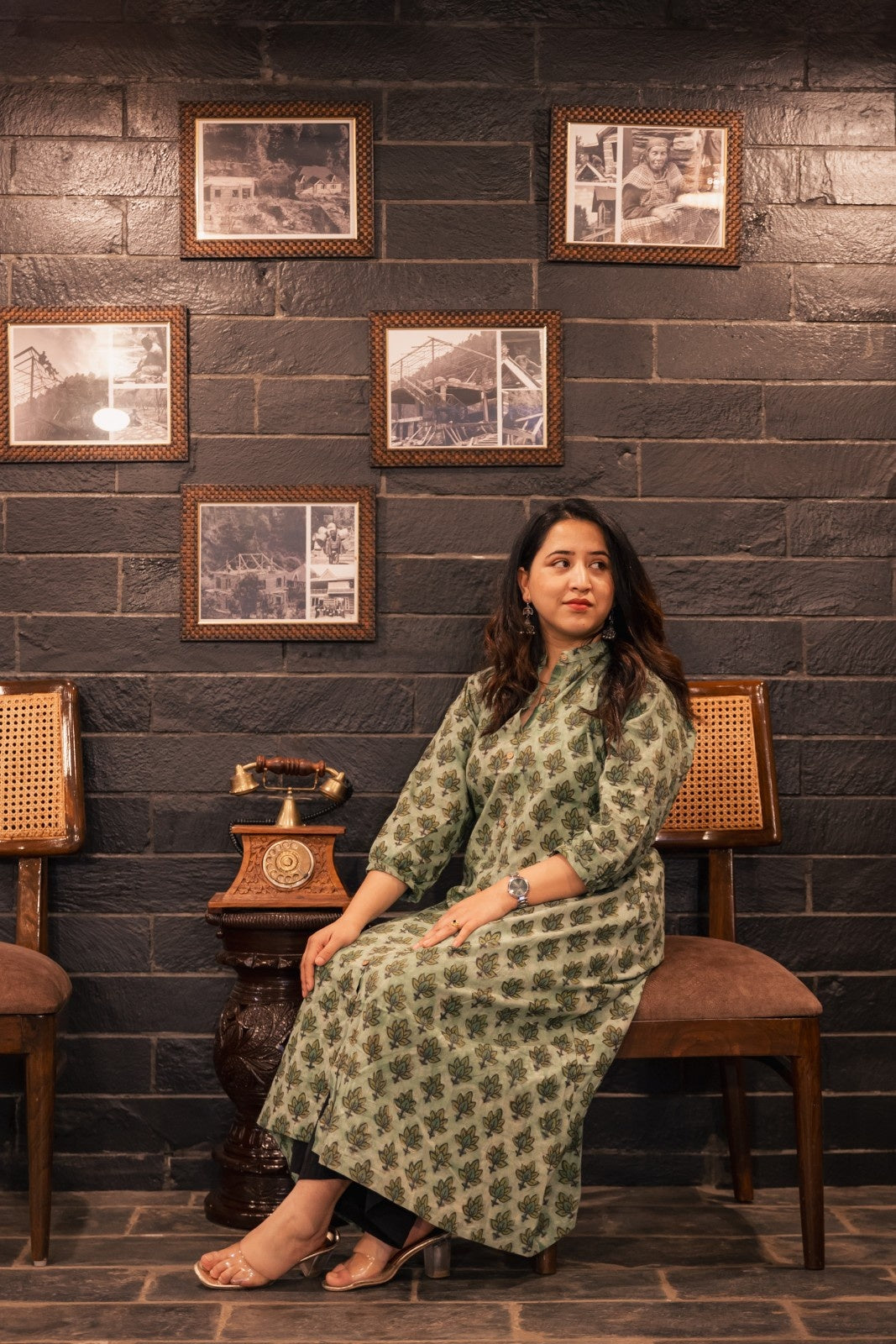 Heer Ajrakh Aline Long Kurta