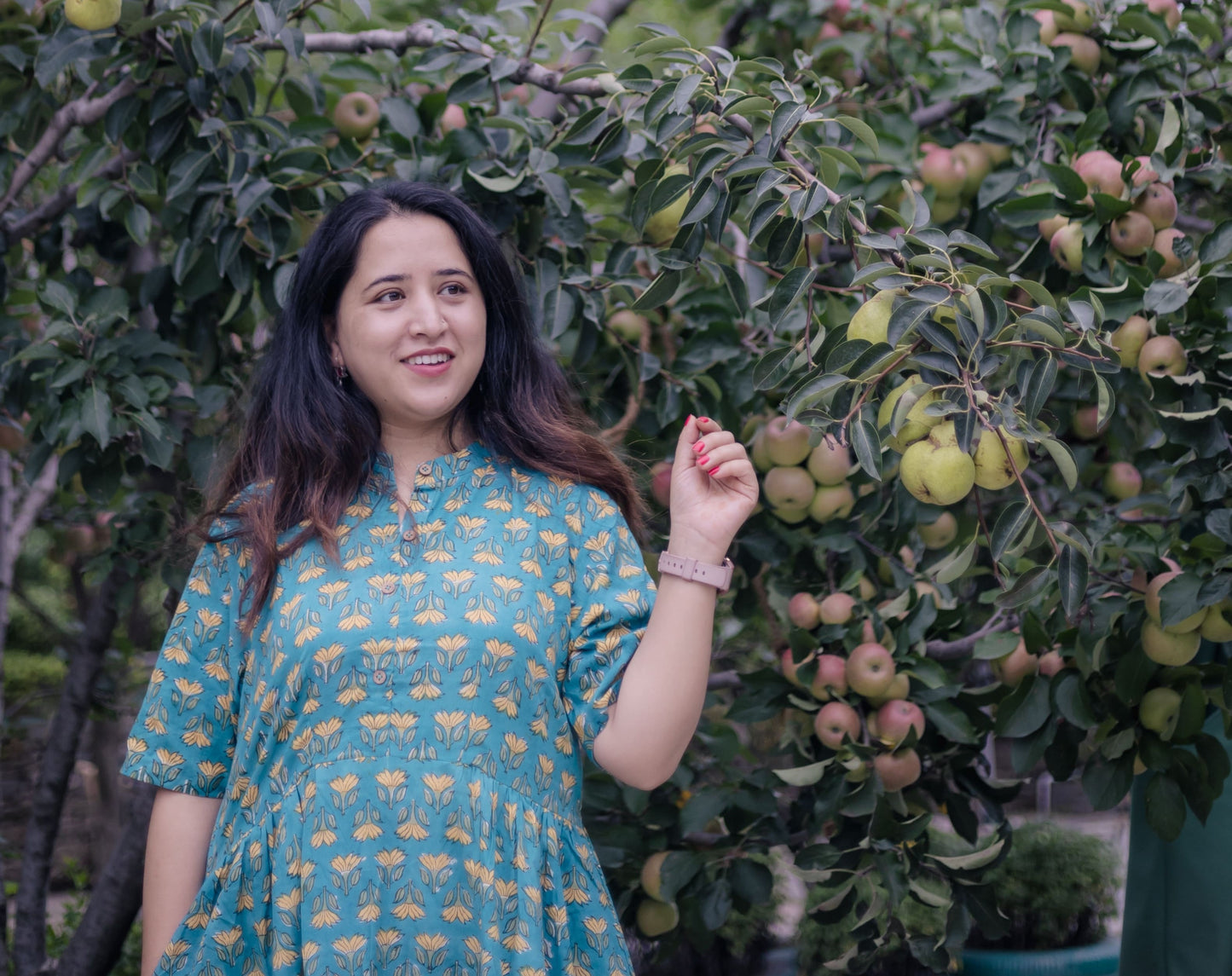 krishi sanganeri Handblock A-line Long kurta