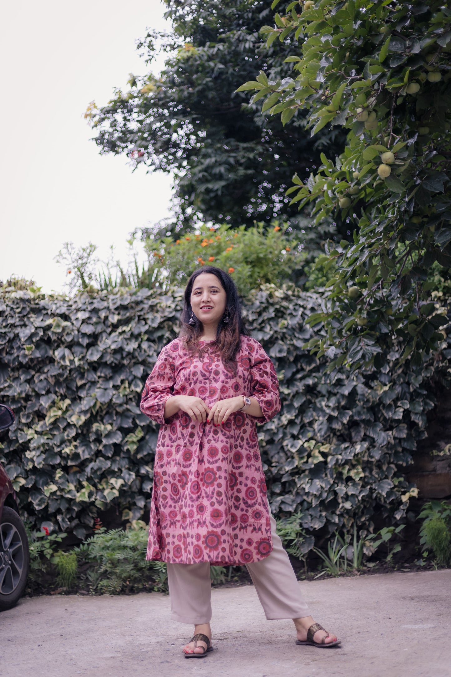 Ahani Ajrakh Blockprinted Short Cotton Kurta