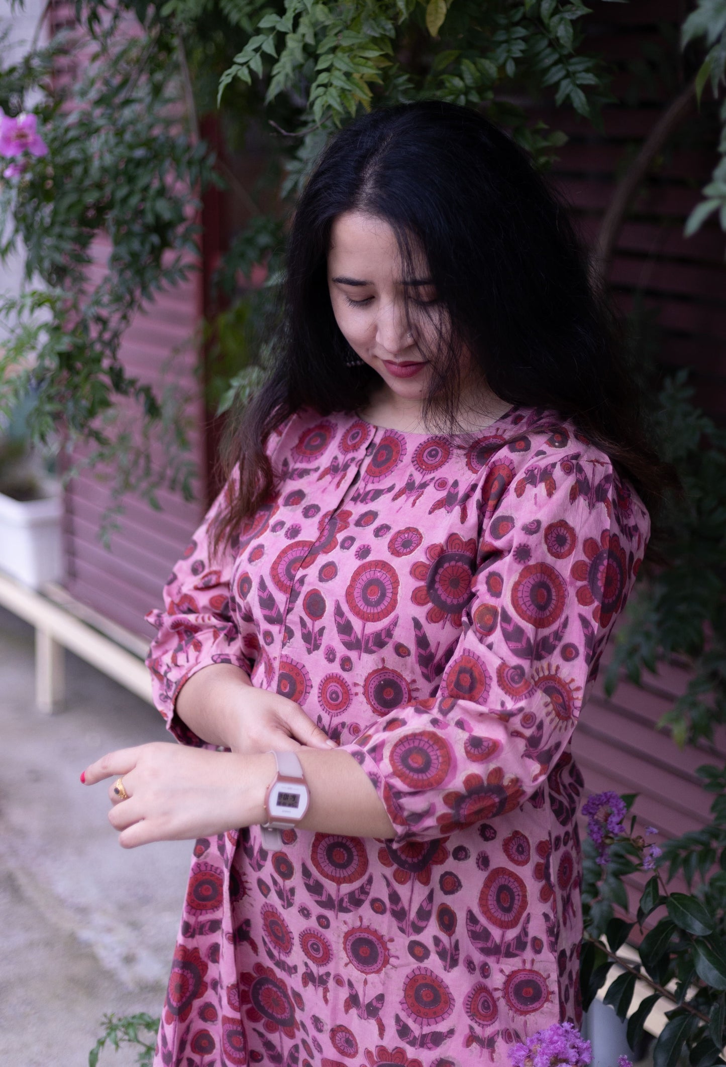 Ahani Ajrakh Blockprinted Short Cotton Kurta