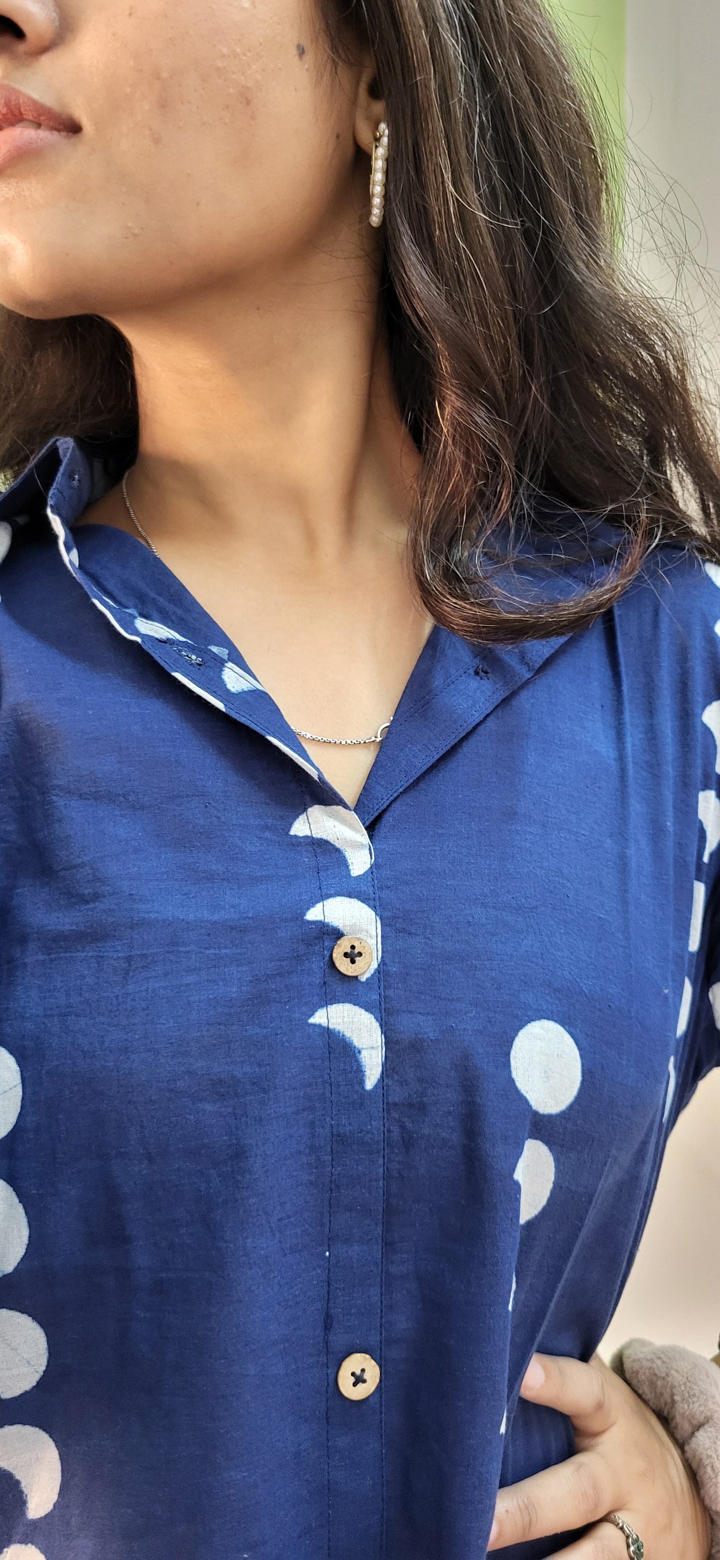 Riya Dabu Indigo cotton Cor-rd Set