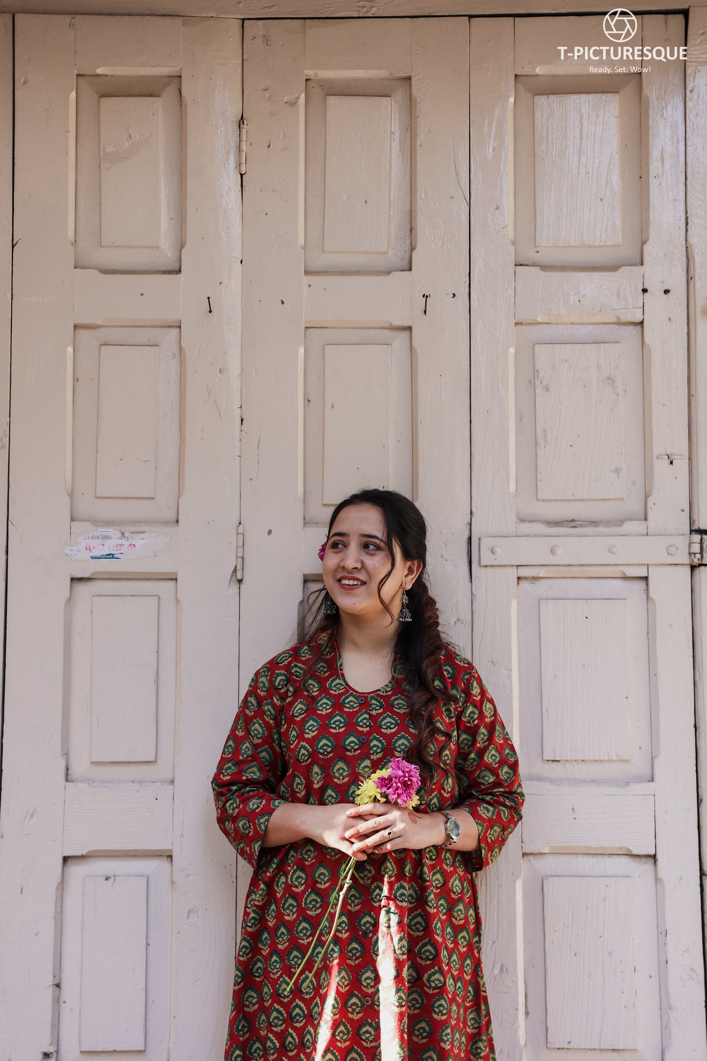 shivani Bagru A-line long kurta