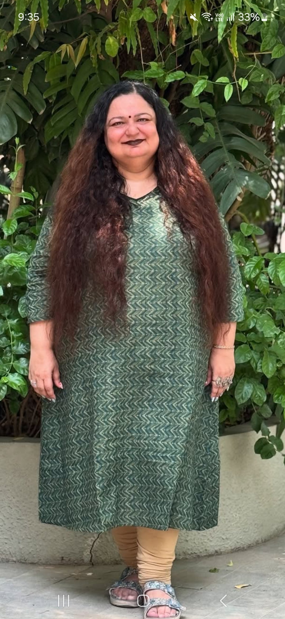 Tashi sanganeri A-line long kurta