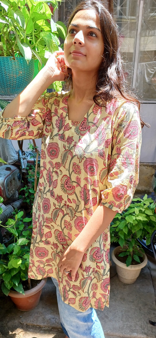 Bagru short kurta