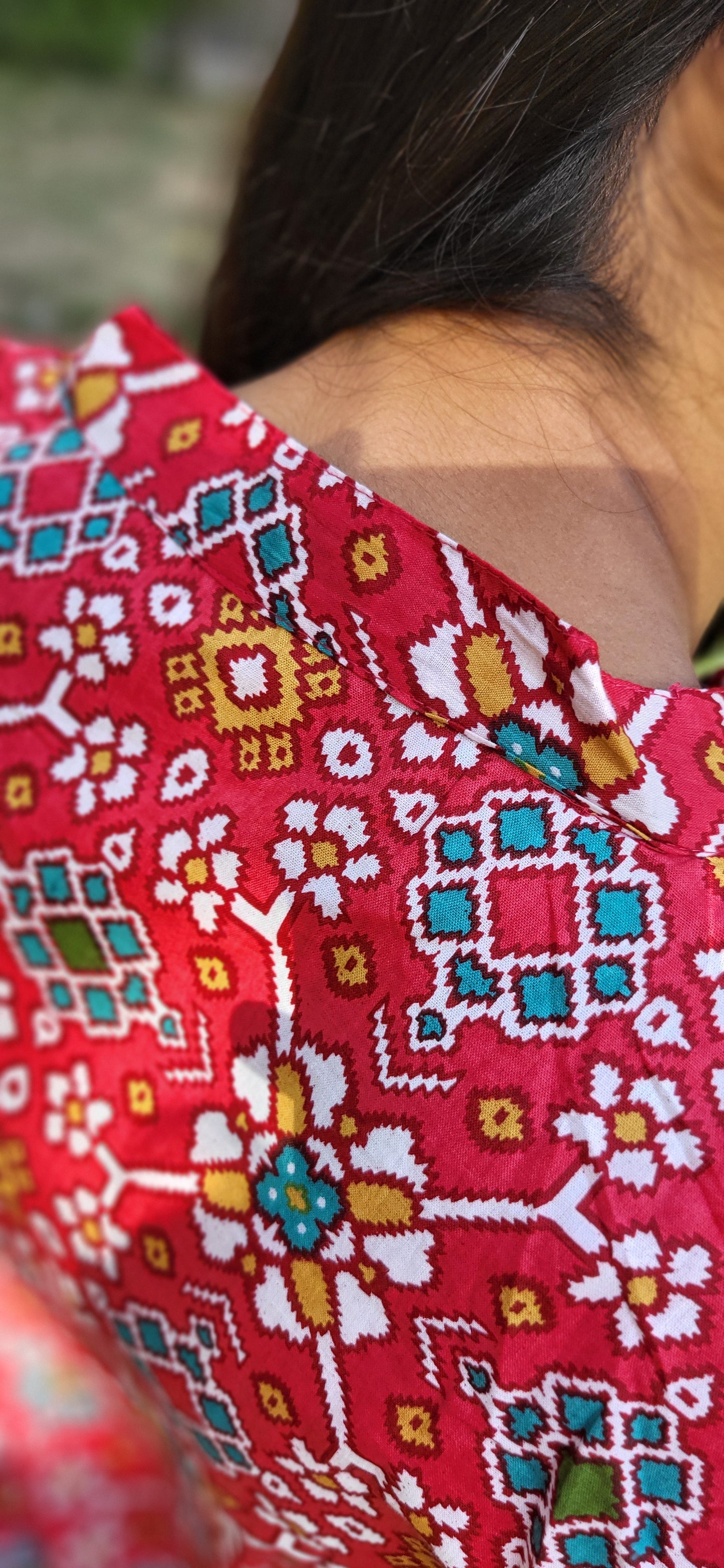 A-line long printed kurta