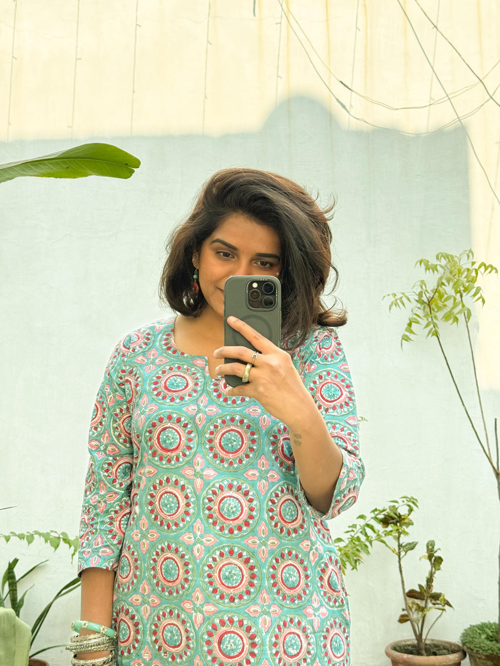 Sanganeri A-line Long Cotton Kurta