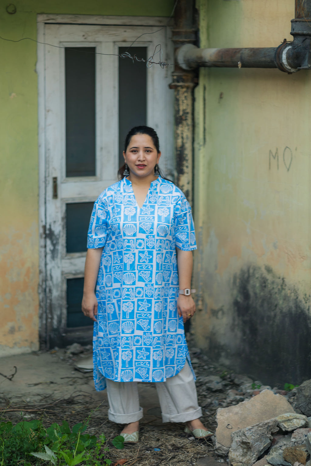 Sanganeri Long Cotton Kurta