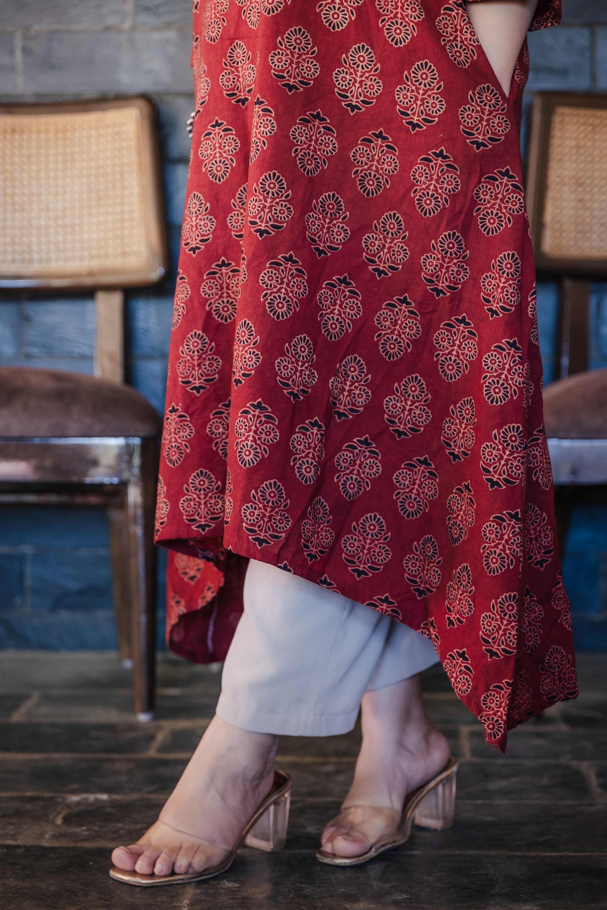 Ajrakh A-line Long Kurta