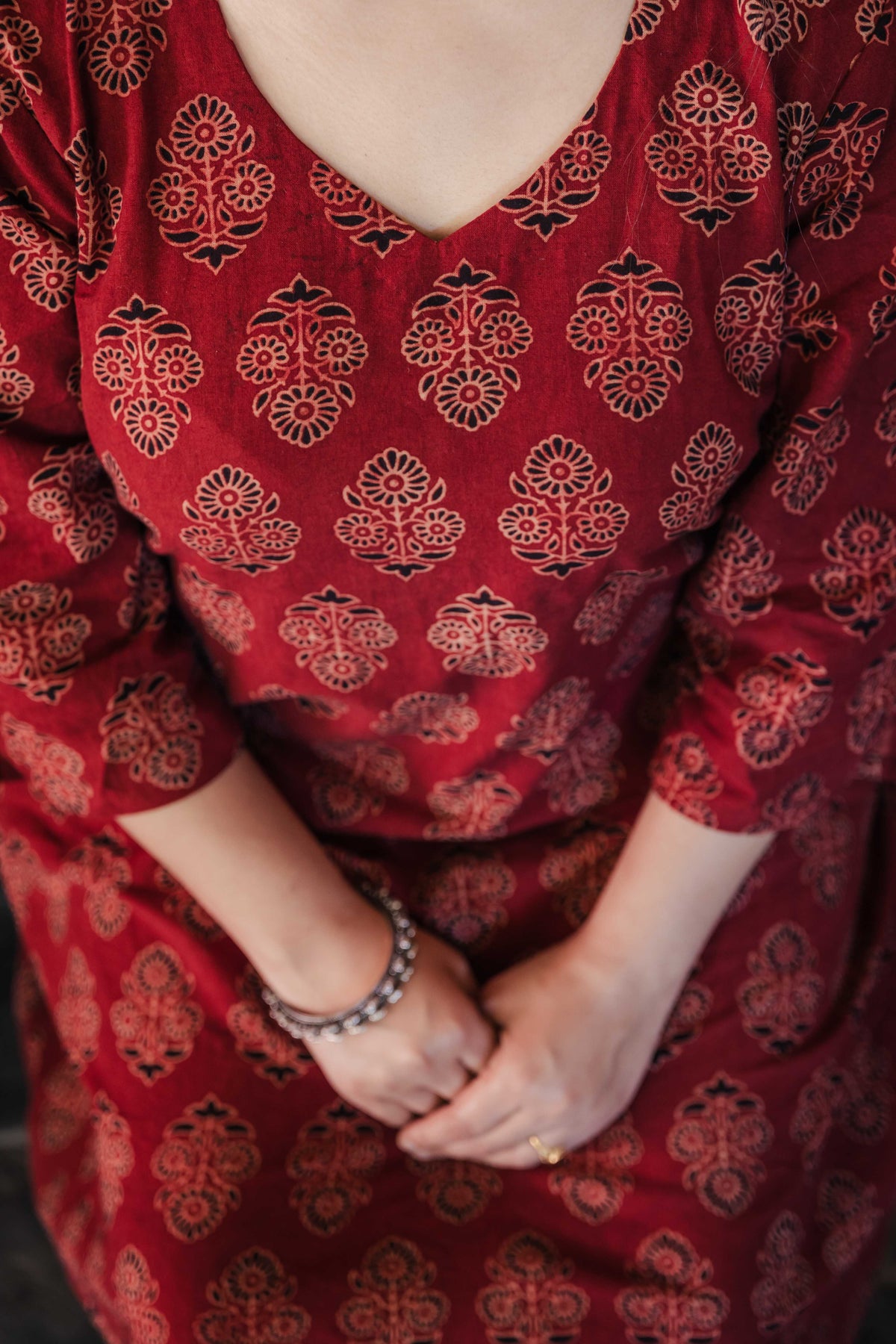 Ajrakh A-line Long Kurta