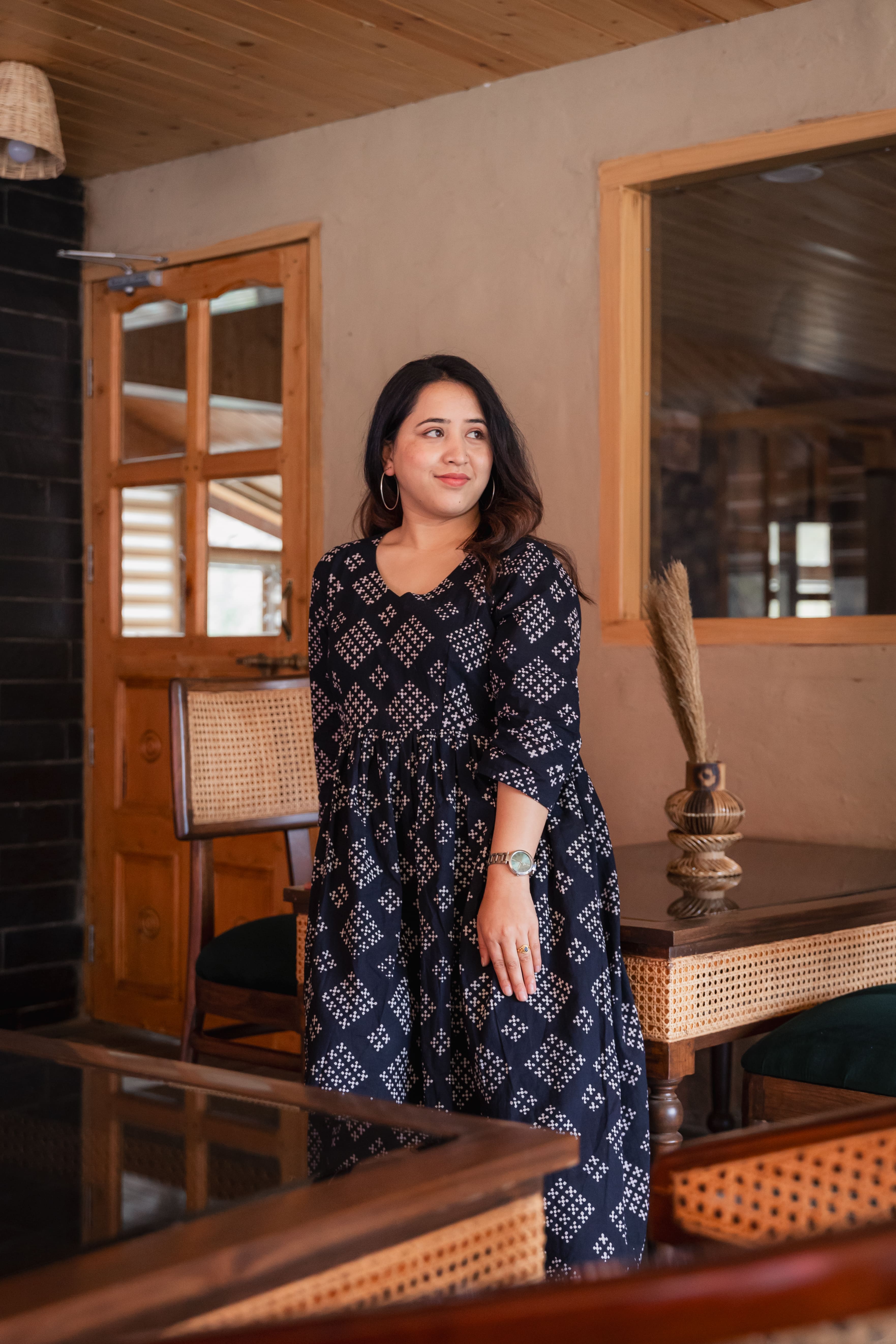 Arushi A-line Sanganeri Dress