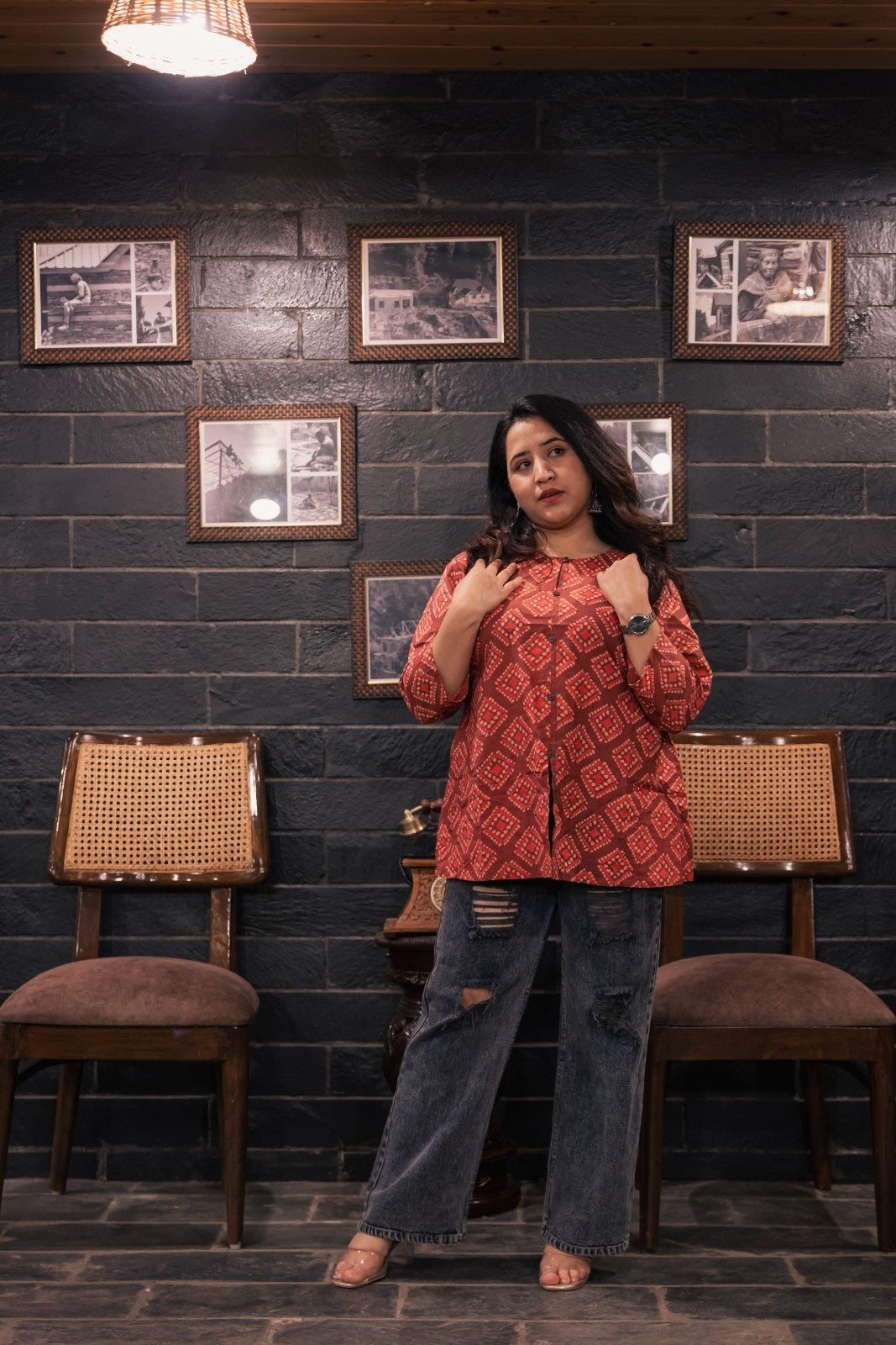 Saavi Bagru Short Kurta
