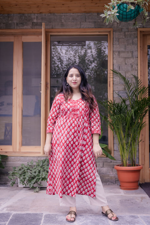 Arohi Sanganeri A-line Long Kurta