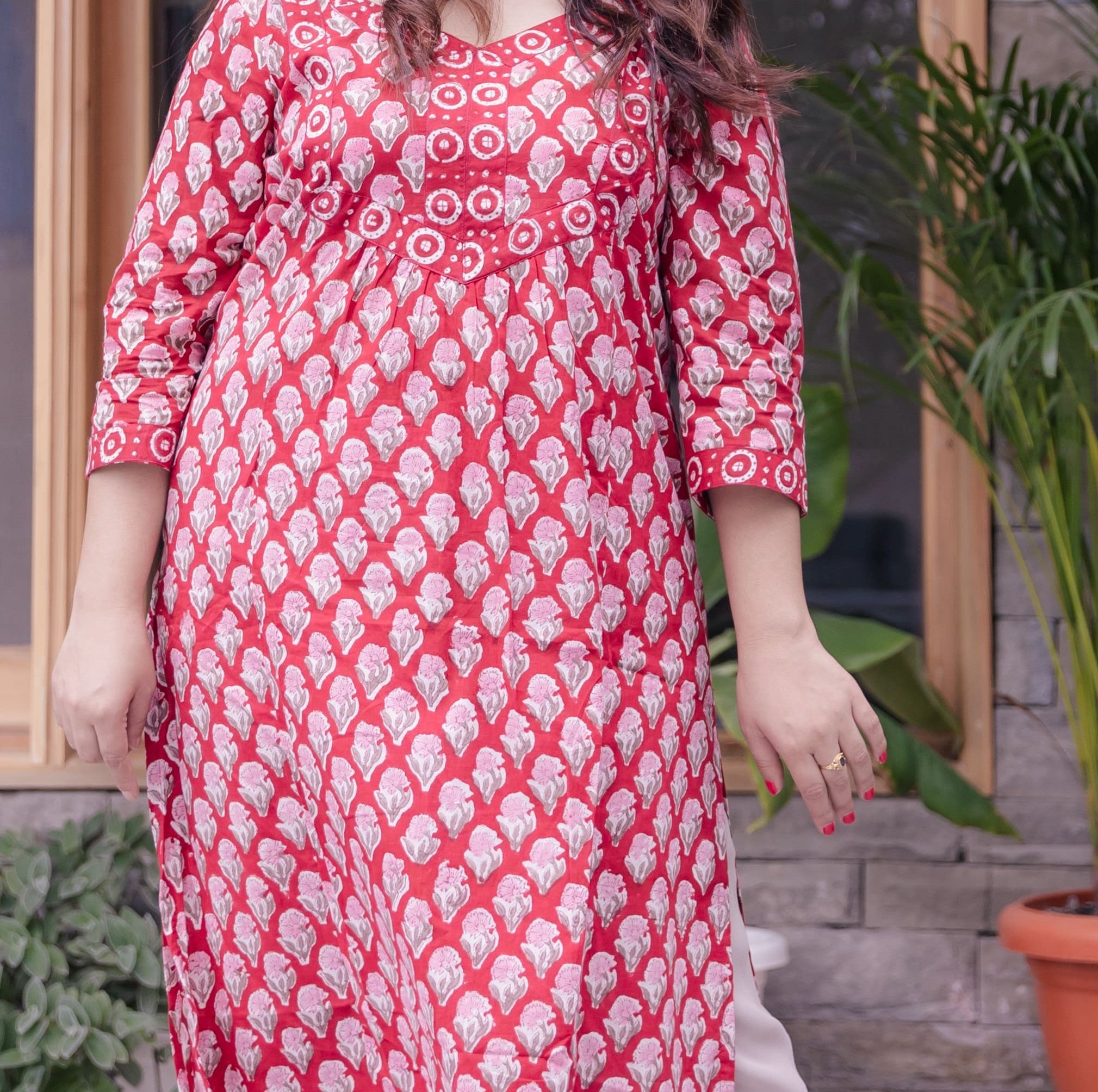 Arohi Sanganeri A-line Long Kurta