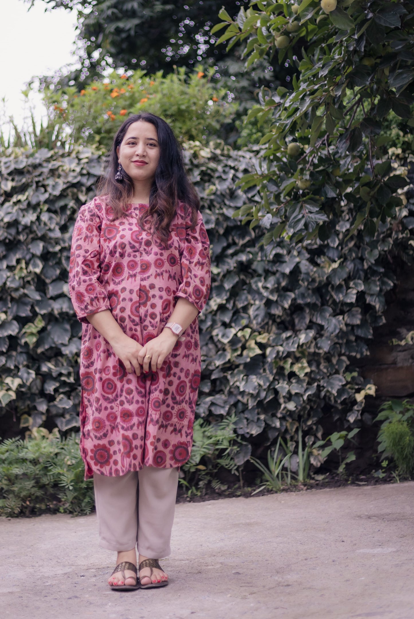 Ahani Ajrakh Blockprinted Short Cotton Kurta