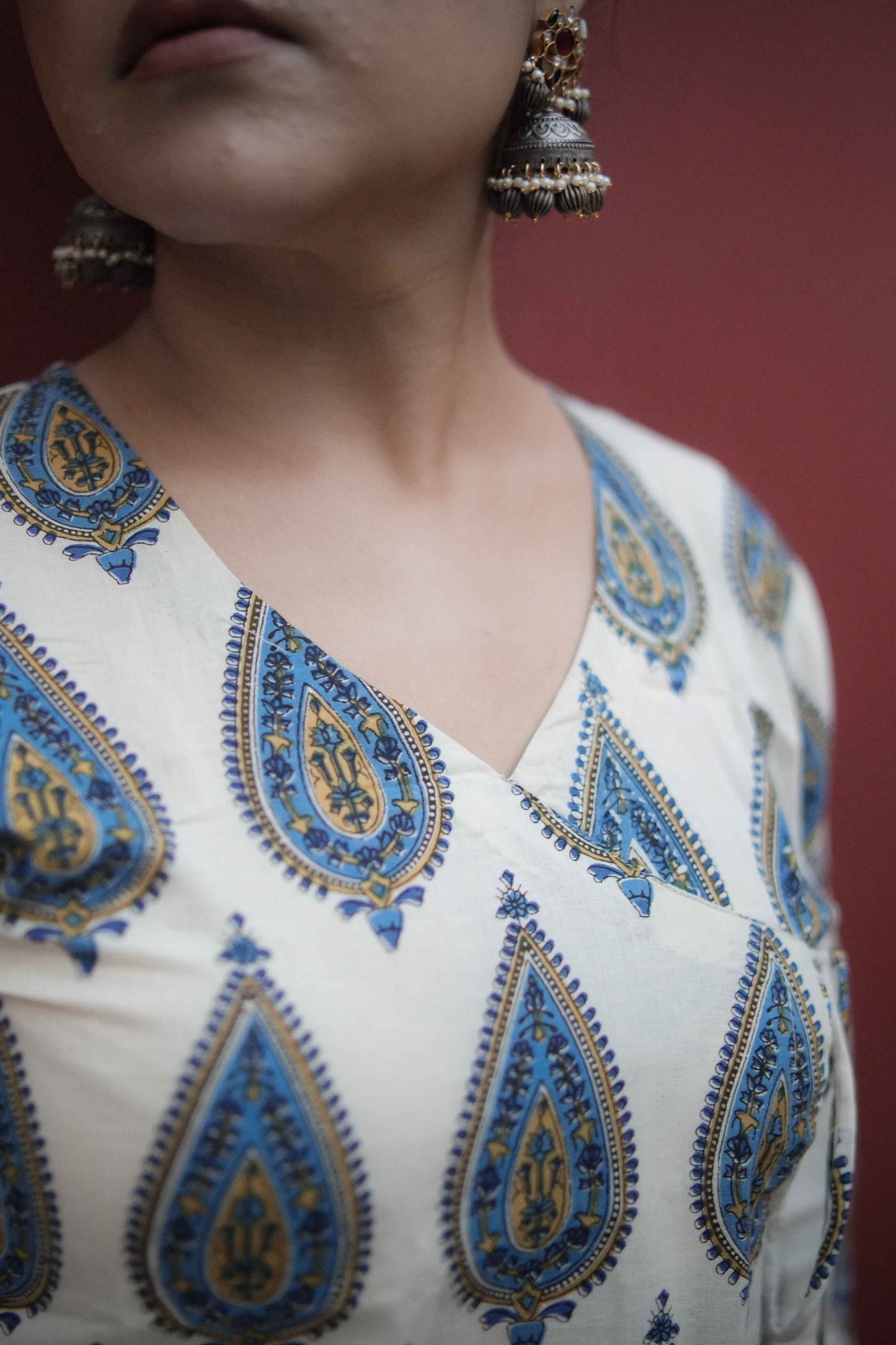 kashi sanganeri Angrakha cotton kurta