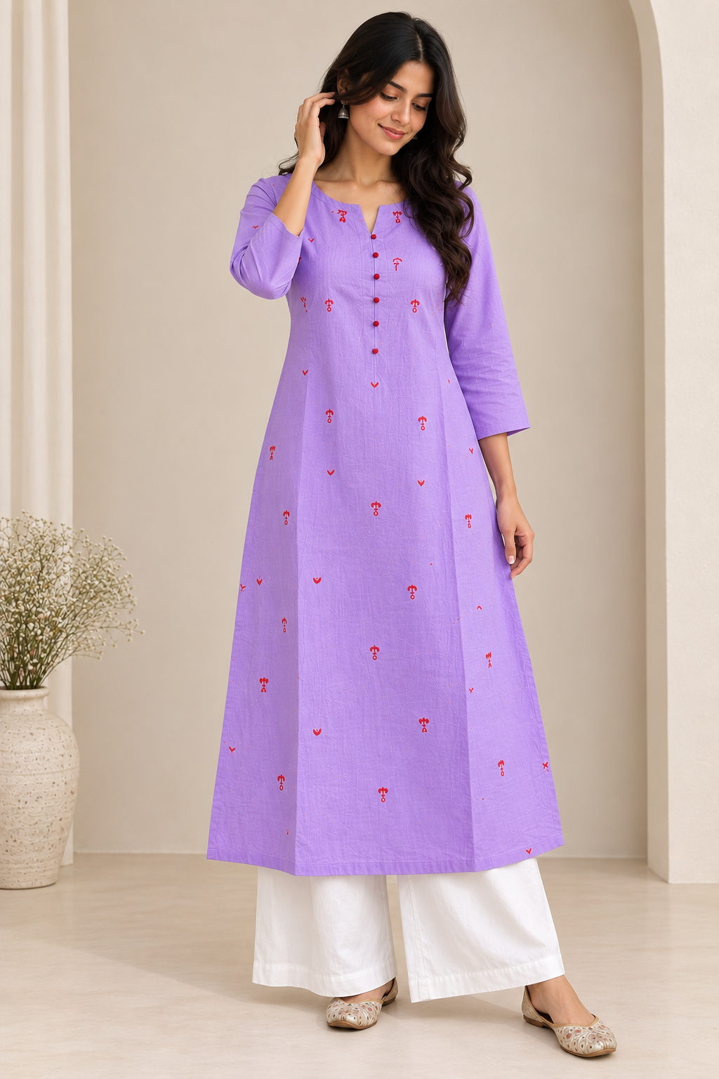 Isha Handloom Cotton A-line Kurta