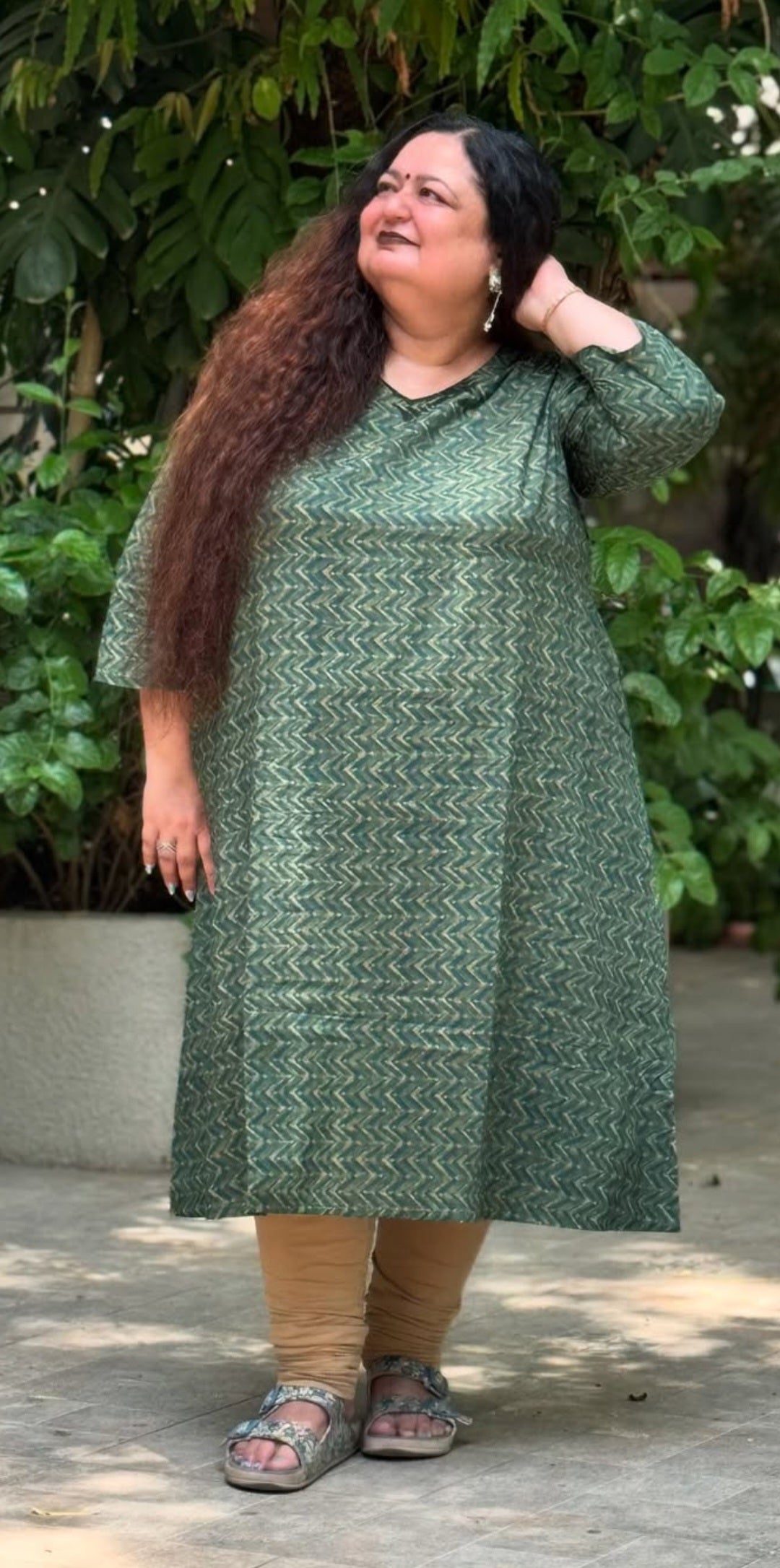 Tashi sanganeri A-line long kurta