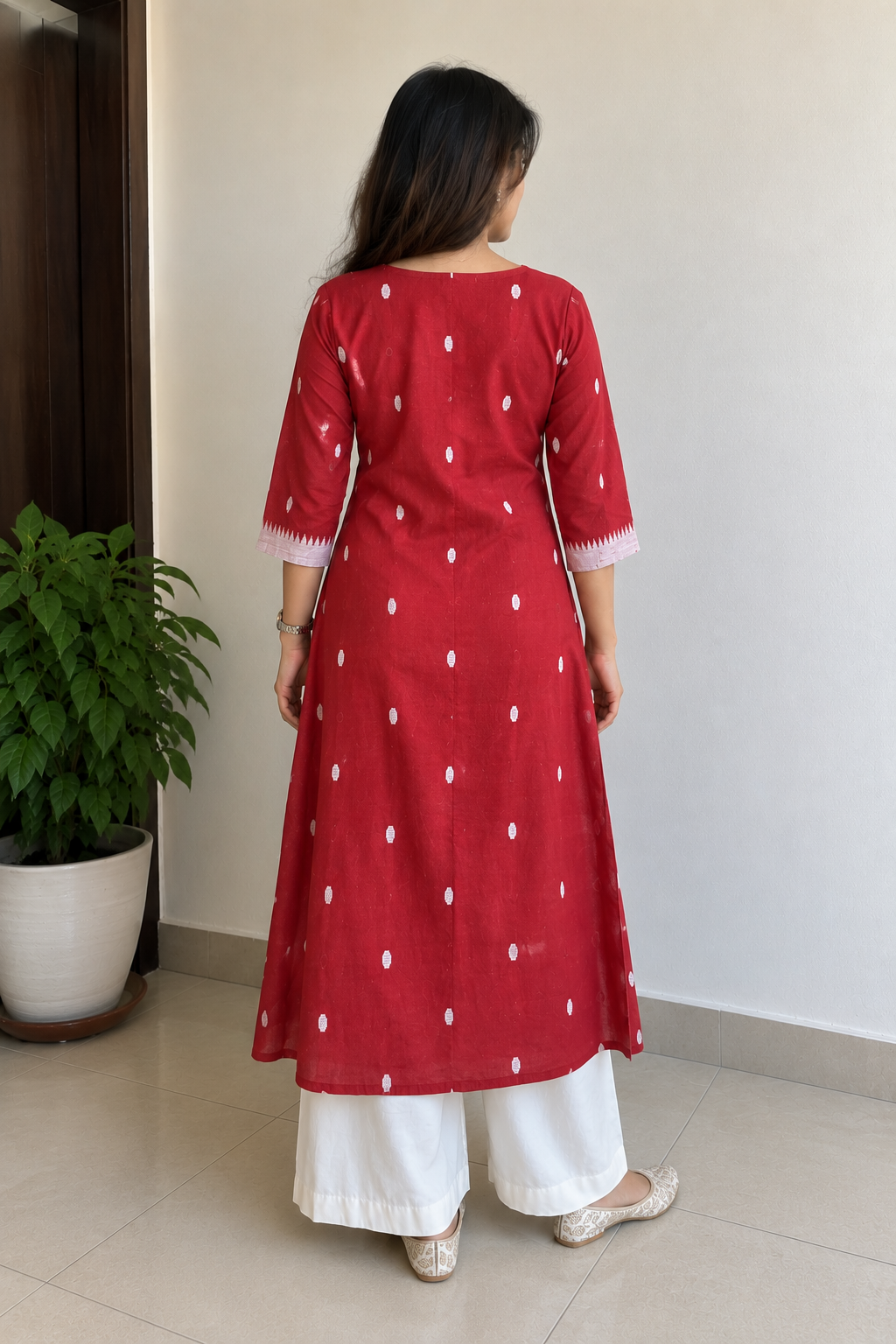 Bhavi Handloom Cotton A-line Kurta