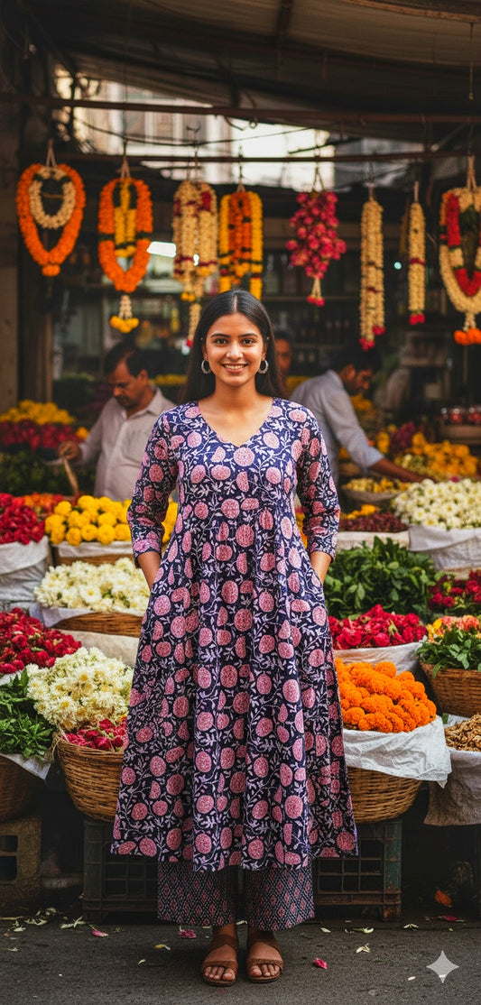 Mehak cotton A-LINE Long kurta