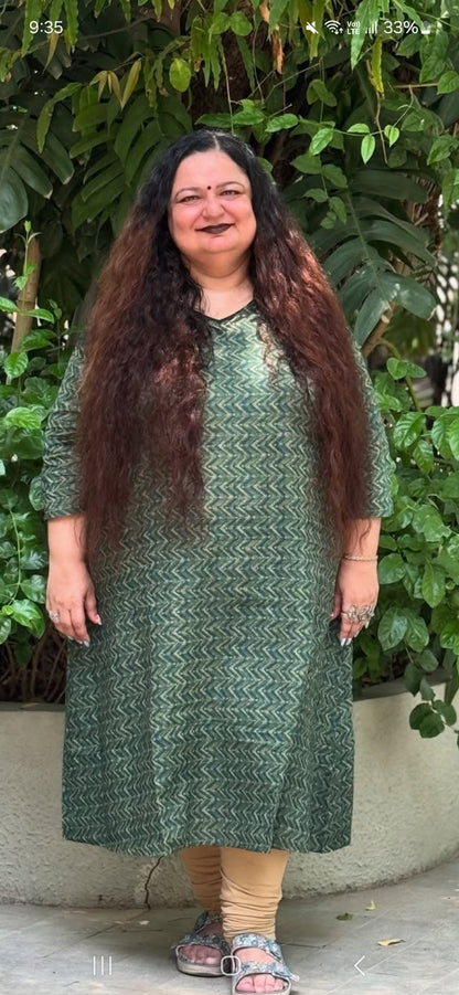 Tashi sanganeri A-line long kurta