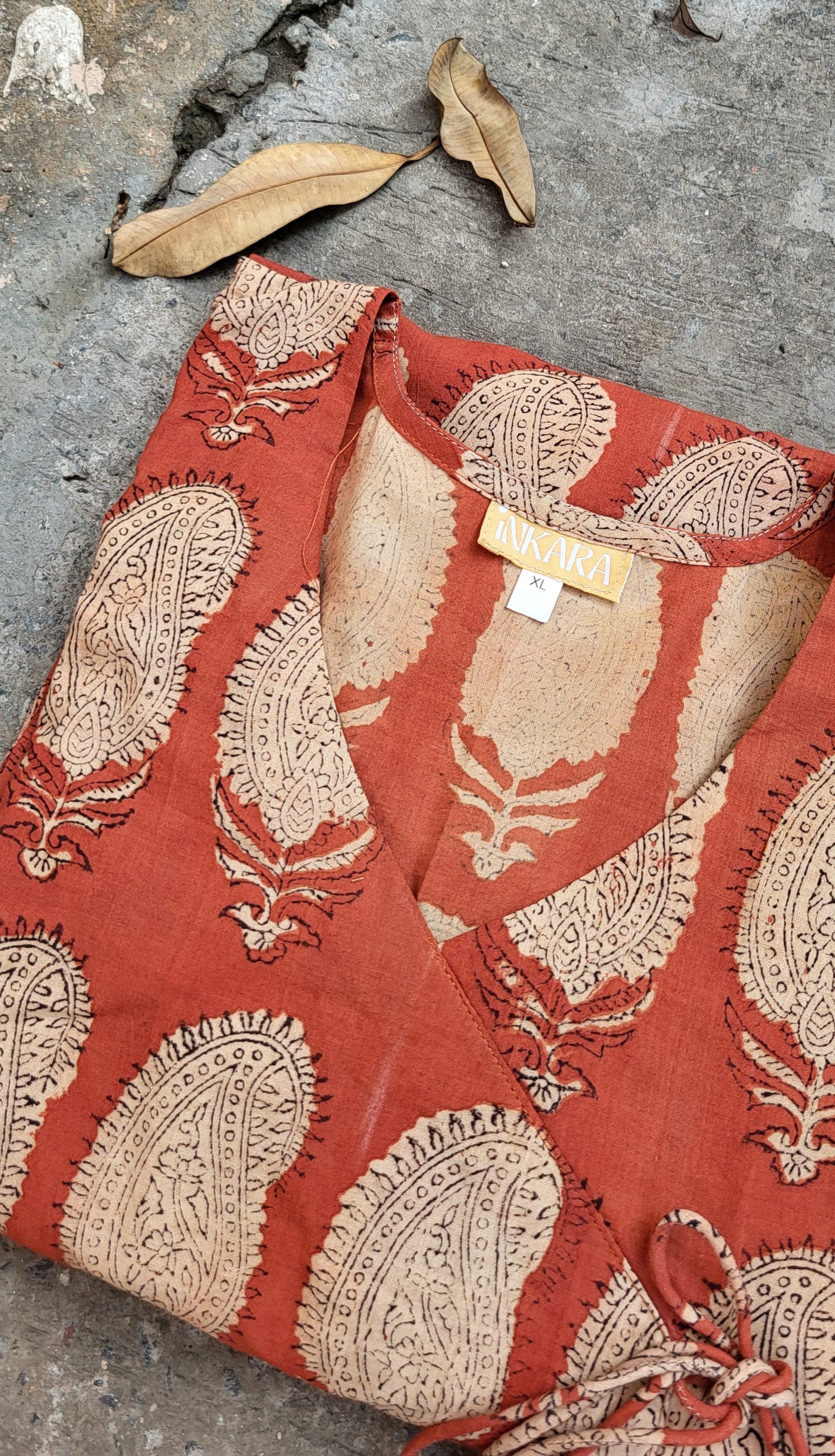 Divya Bagru Angrakha kurta with Tussels