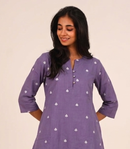 Astha Lavender  Handloom A-line kurta