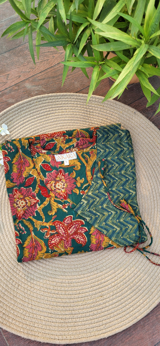 Trishi Sanganeri Angrakha Cotton long kurta